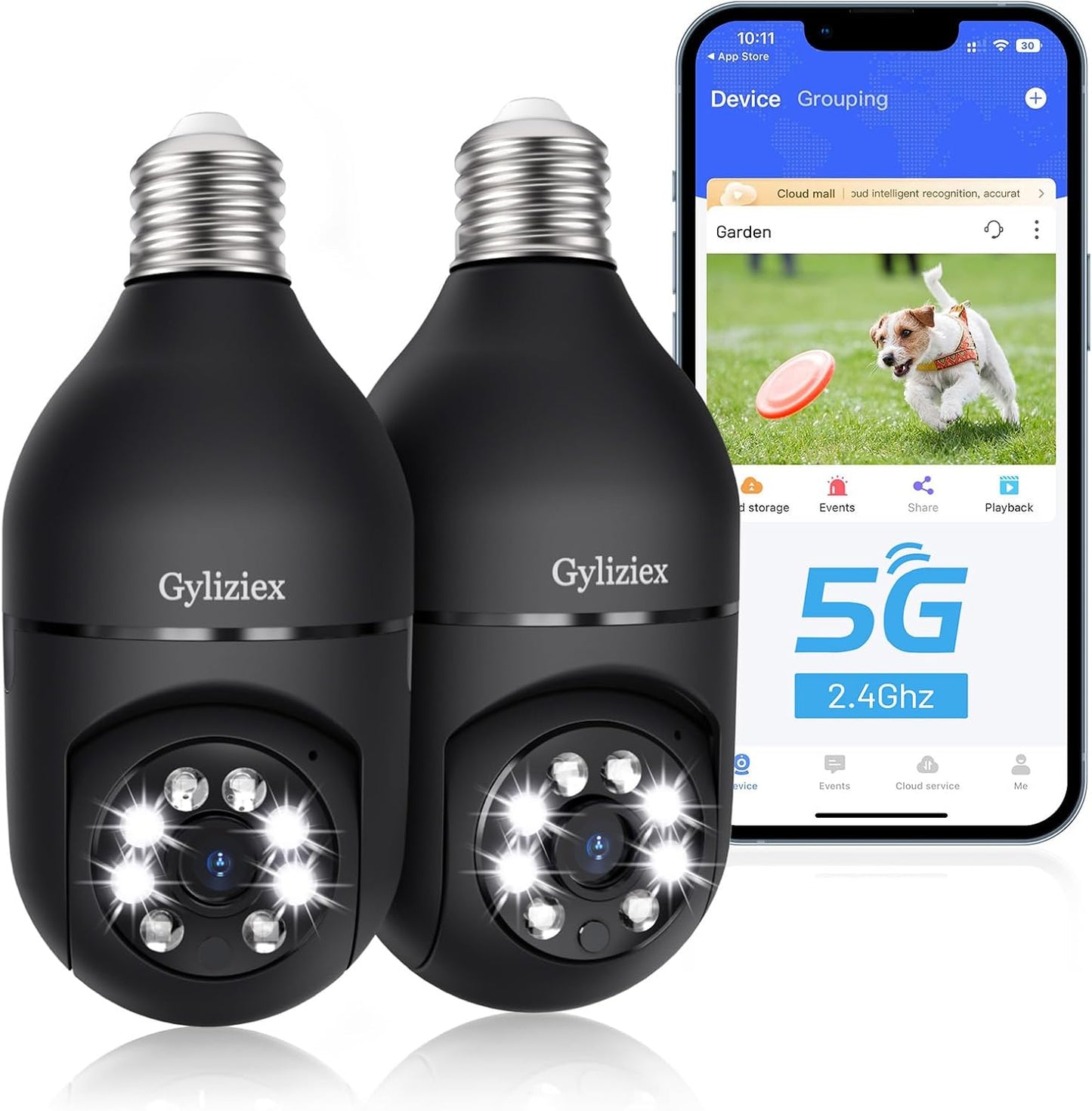 Light Bulb Security Camera with 2K Color Night Vision Features
