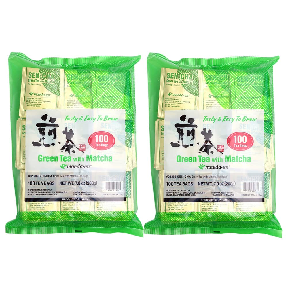 MAEDA-EN Sen-cha with Matcha Green Tea Bags for Health