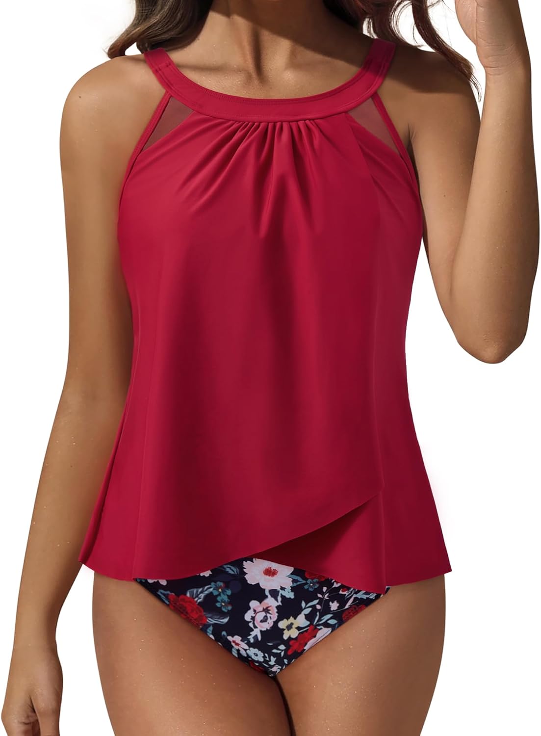 SUUKSESS Women Tummy Control Tankini Bathing Suit for Comfort