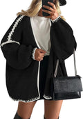 Womens Oversized Cardigan Sweater - Lightweight Lantern Sleeve Fit