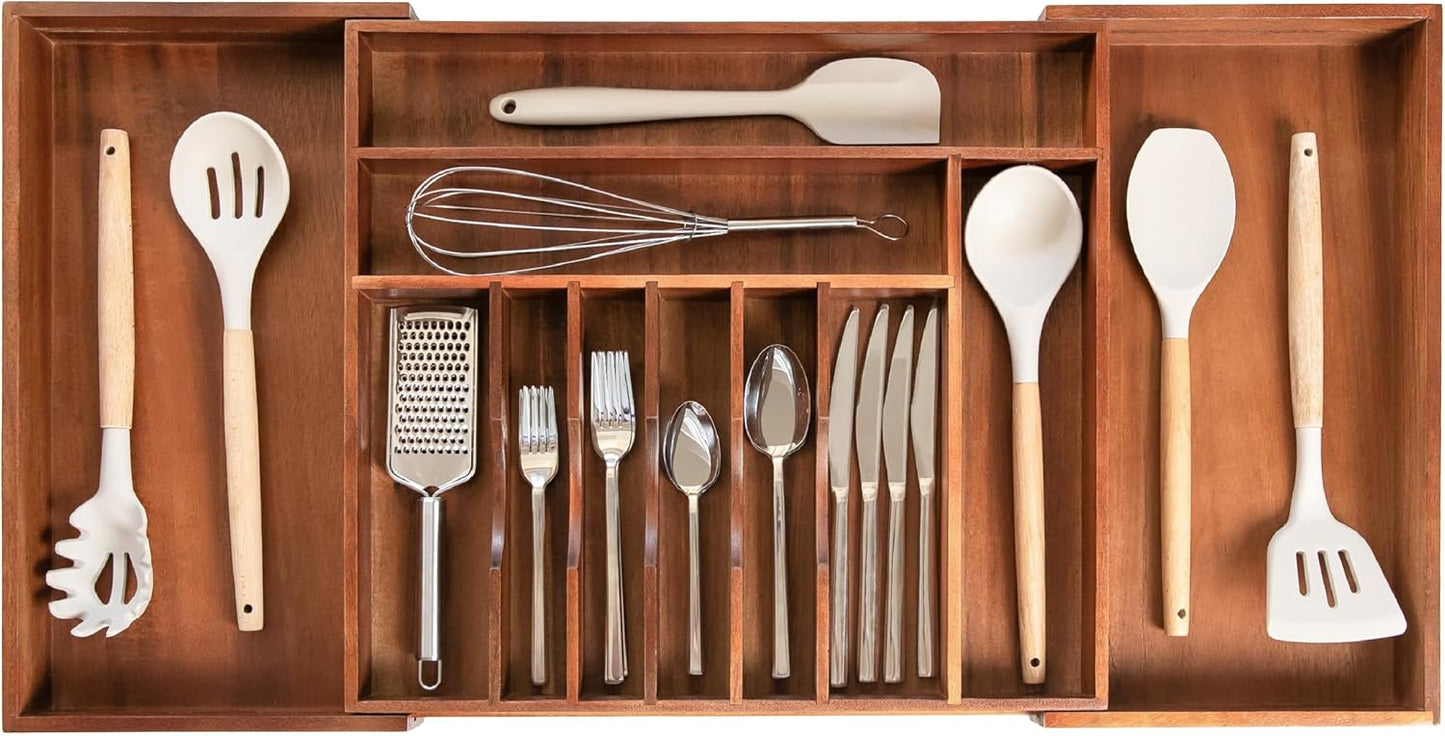 KitchenEdge Premium Flatware Organizer for Kitchen Drawers