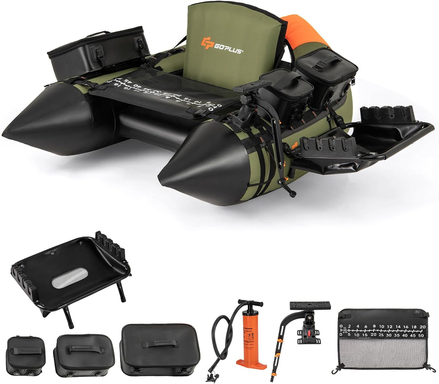 Goplus Inflatable Float Tube for Fishing with Storage Bag