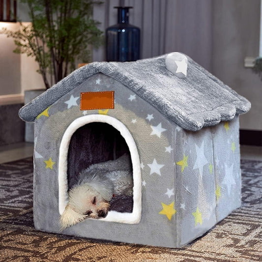 Cozy Foldable Indoor Dog House - Winter Warmth!