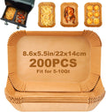 200 Oilproof Air Fryer Liners: Non-stick 8.6x5.5 Rectangles
