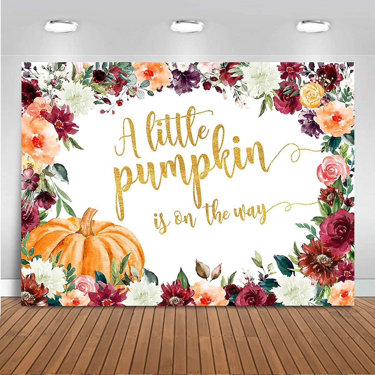 Mocsicka Pumpkin Baby Shower Backdrop for Fall Celebrations