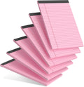 Small Note Pad 5x8 College Ruled Pink Legal Pads - 6 Pack