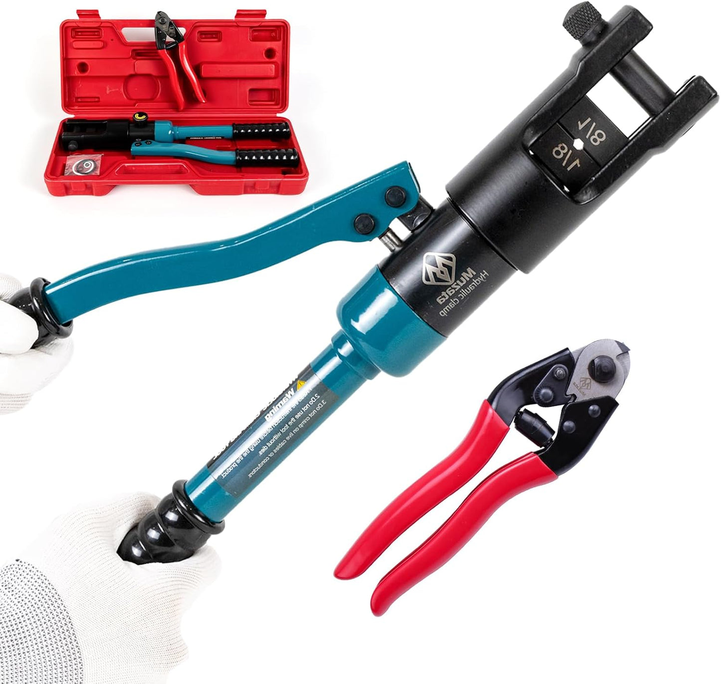 Muzata Hydraulic Crimping Tool for 1/8in Stainless Steel Cable Railing