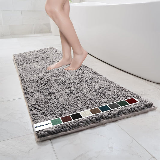 Muddy Mat Chenille Bathroom Rugs Quick Dry Microfiber Mats