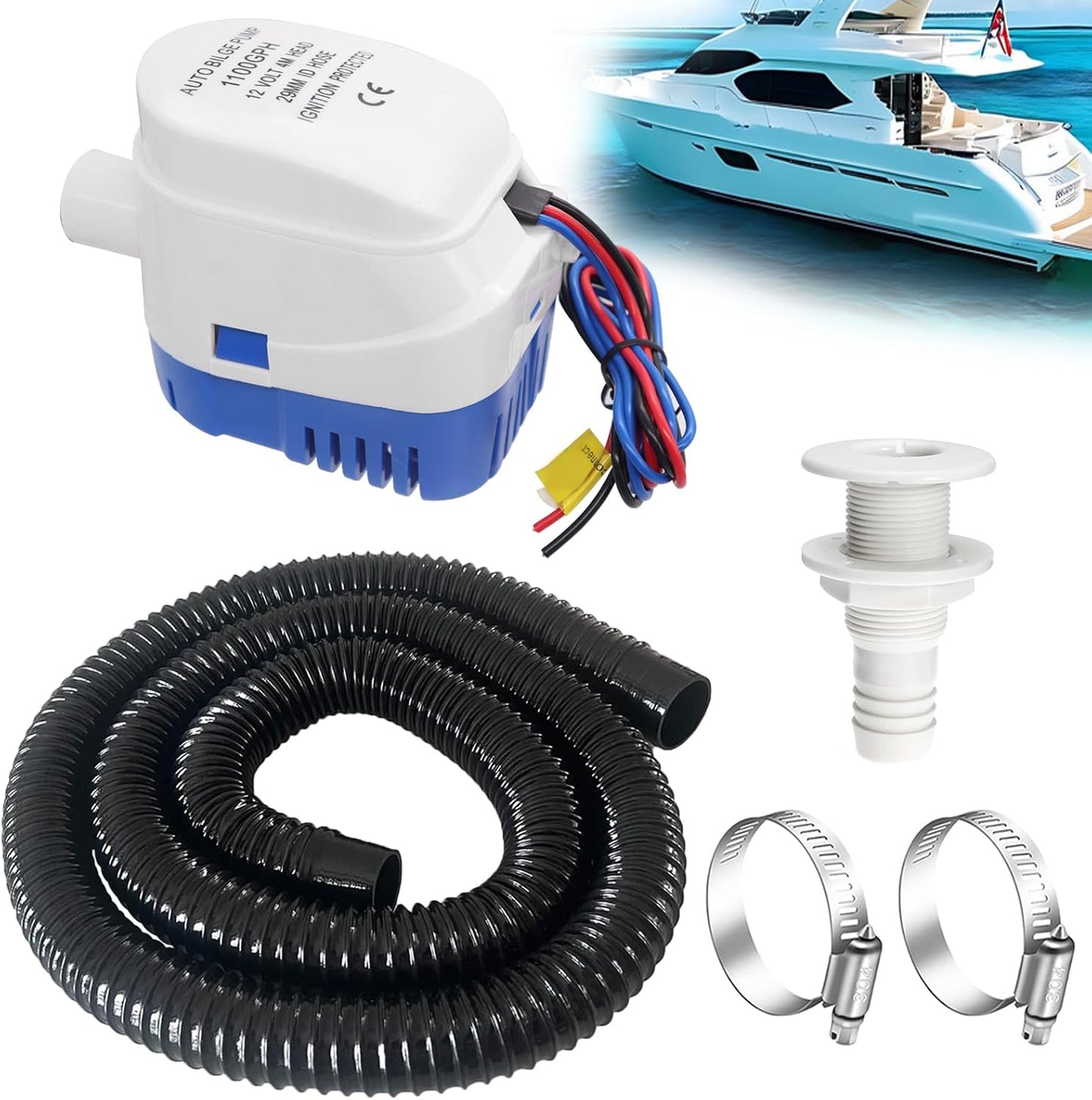 1-1/8 Boat Bilge Pump Hose Kit for Efficient Marine Use