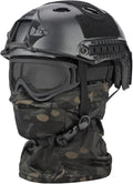 Airsoft Helmet Black Tactical Helmet with Accessories - Full Head