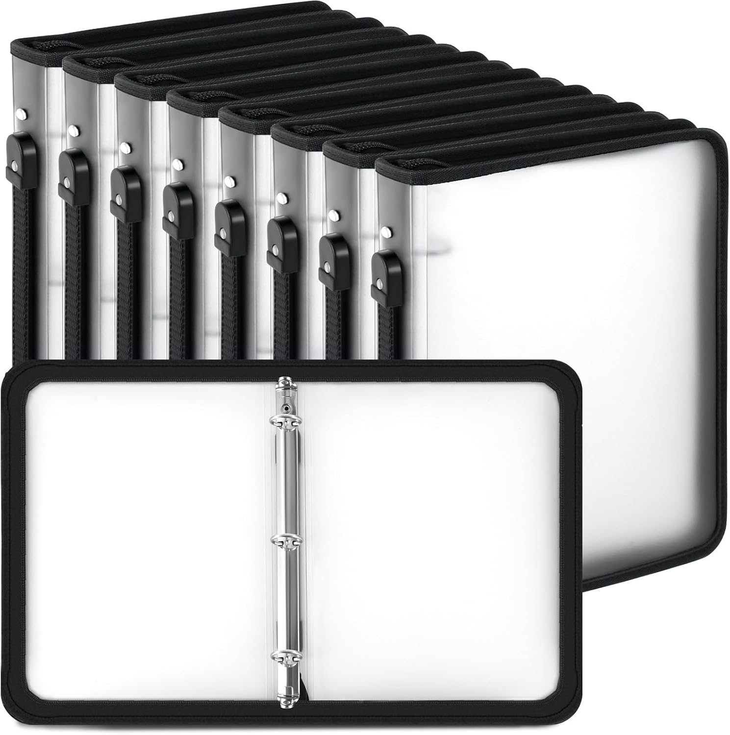 Teling 8 Pcs Zipper Binders for Projects and School Work