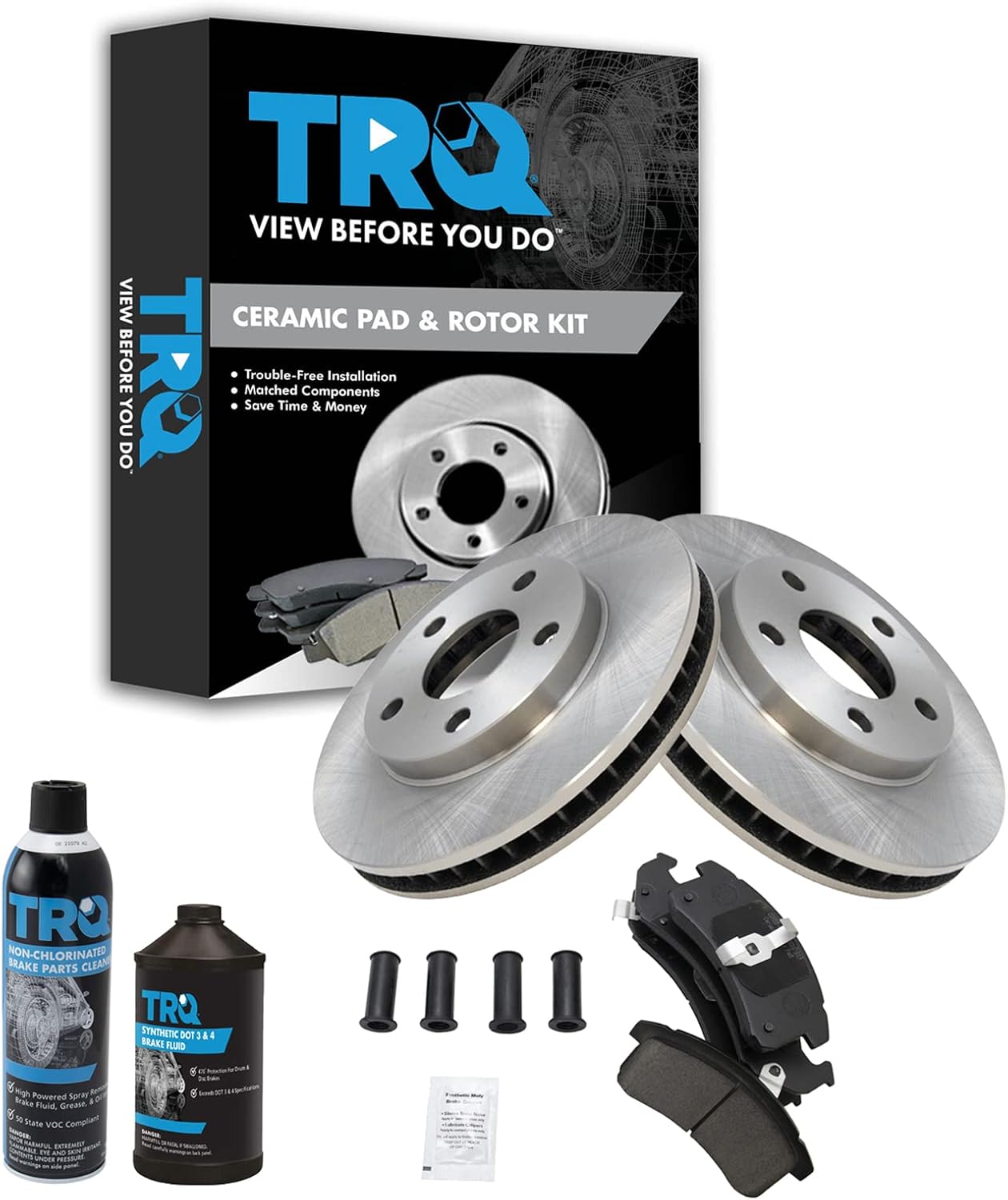 TRQ Front Brake Pad & Rotor Kit for Buick LeSabre & More