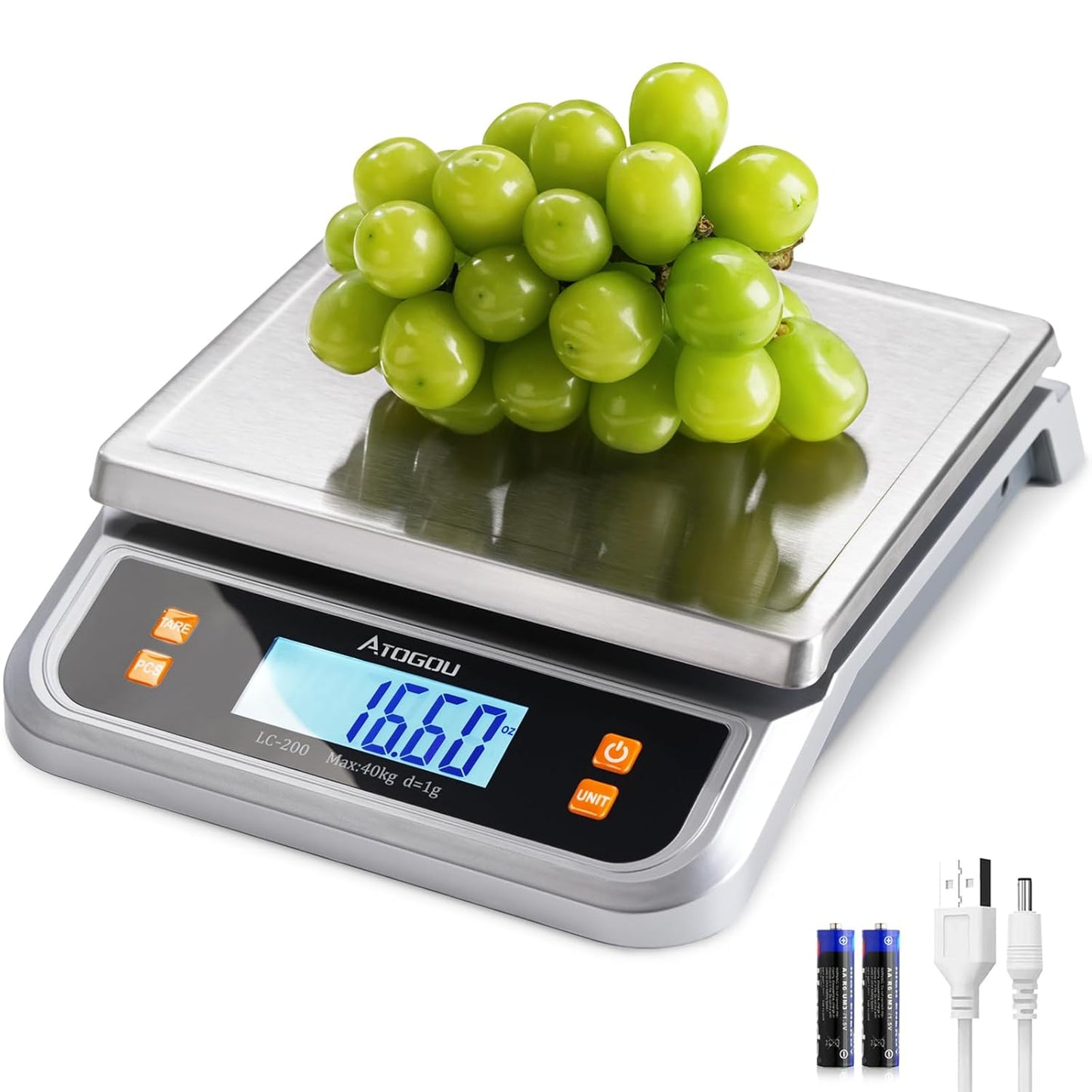 88lb Food Scale for Baking and Cooking - Large Capacity Scale