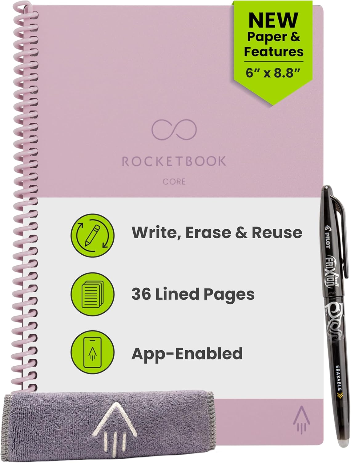 Rocketbook New Core Reusable Notebook for School and Work