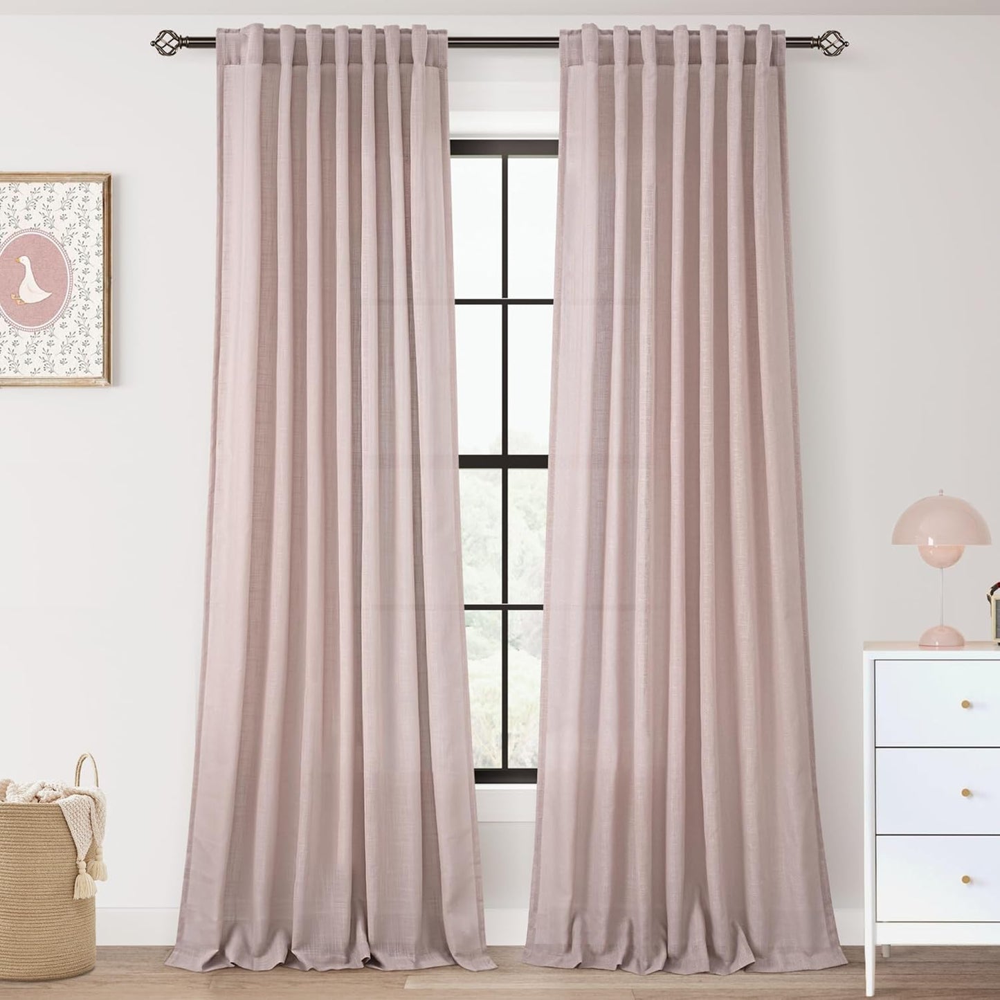 Blush Pink Curtains for Living Room - Modern Farmhouse Style