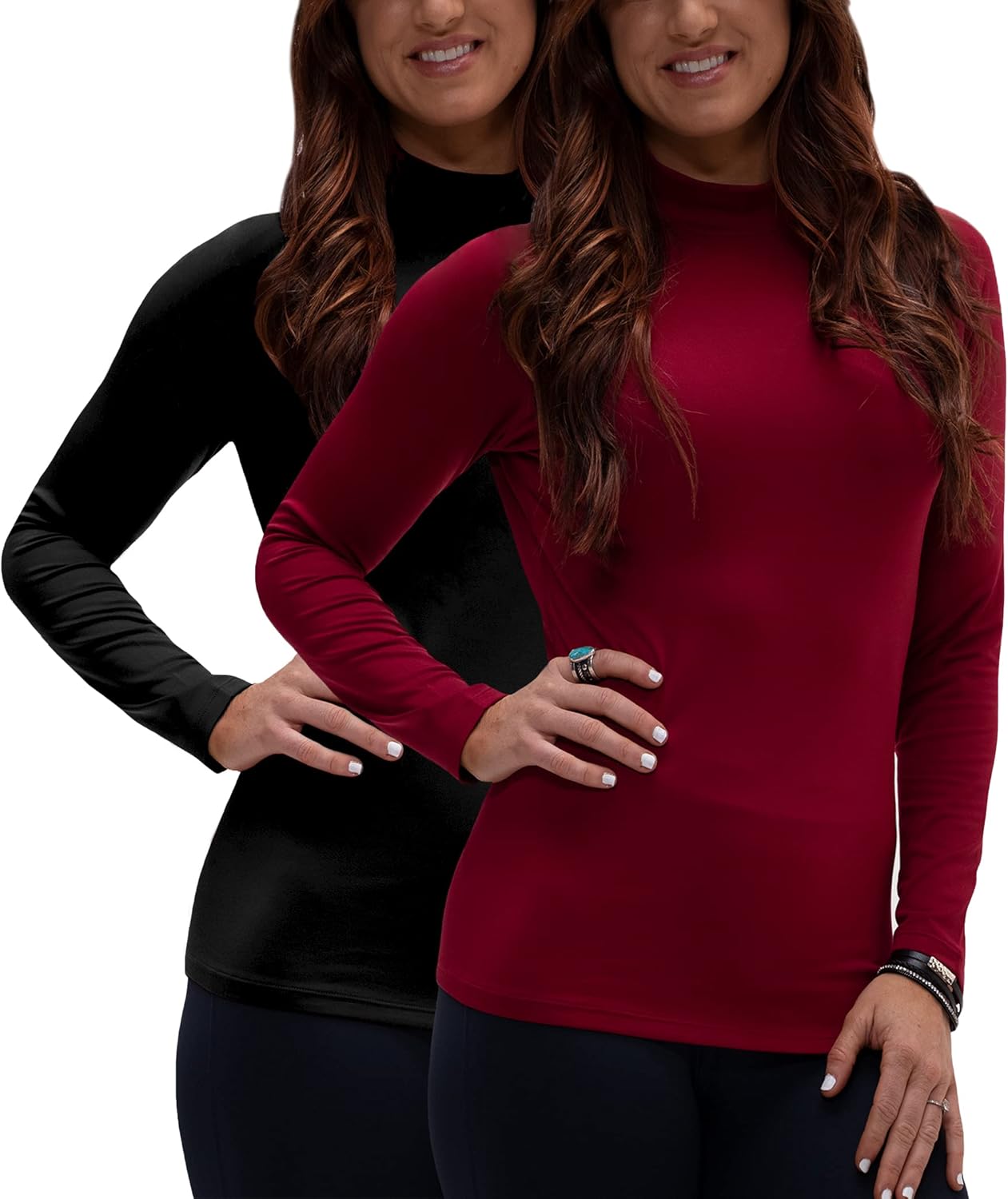 DEVOPS Women's Thermal Turtle Long Sleeve Shirts for Comfort