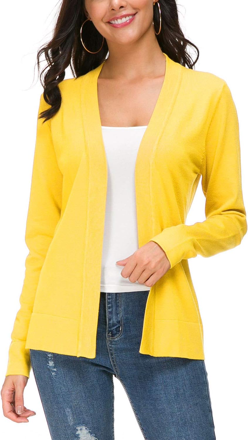 Urban CoCo Women's Long Sleeve Open Front Cardigan Sweater