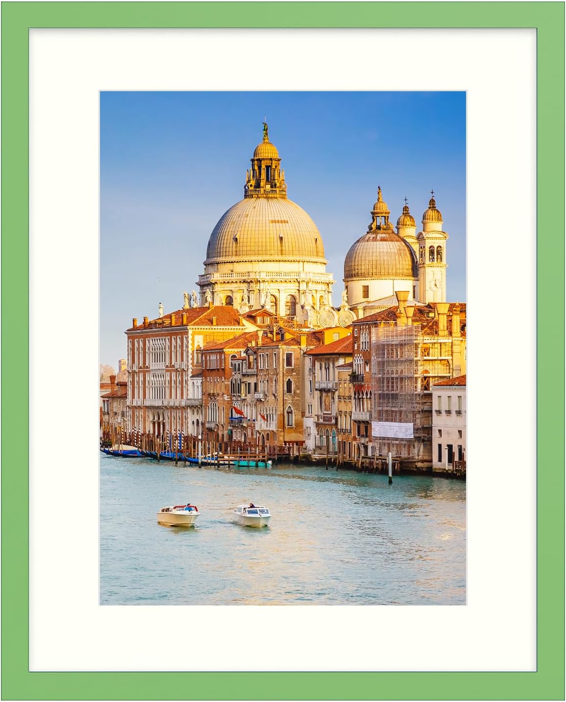 16x20 Picture Frame in Green Solid Wood for Wall Mounting