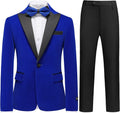 Boys Slim Fit Velvet Tuxedo Suit for Formal Weddings and Events