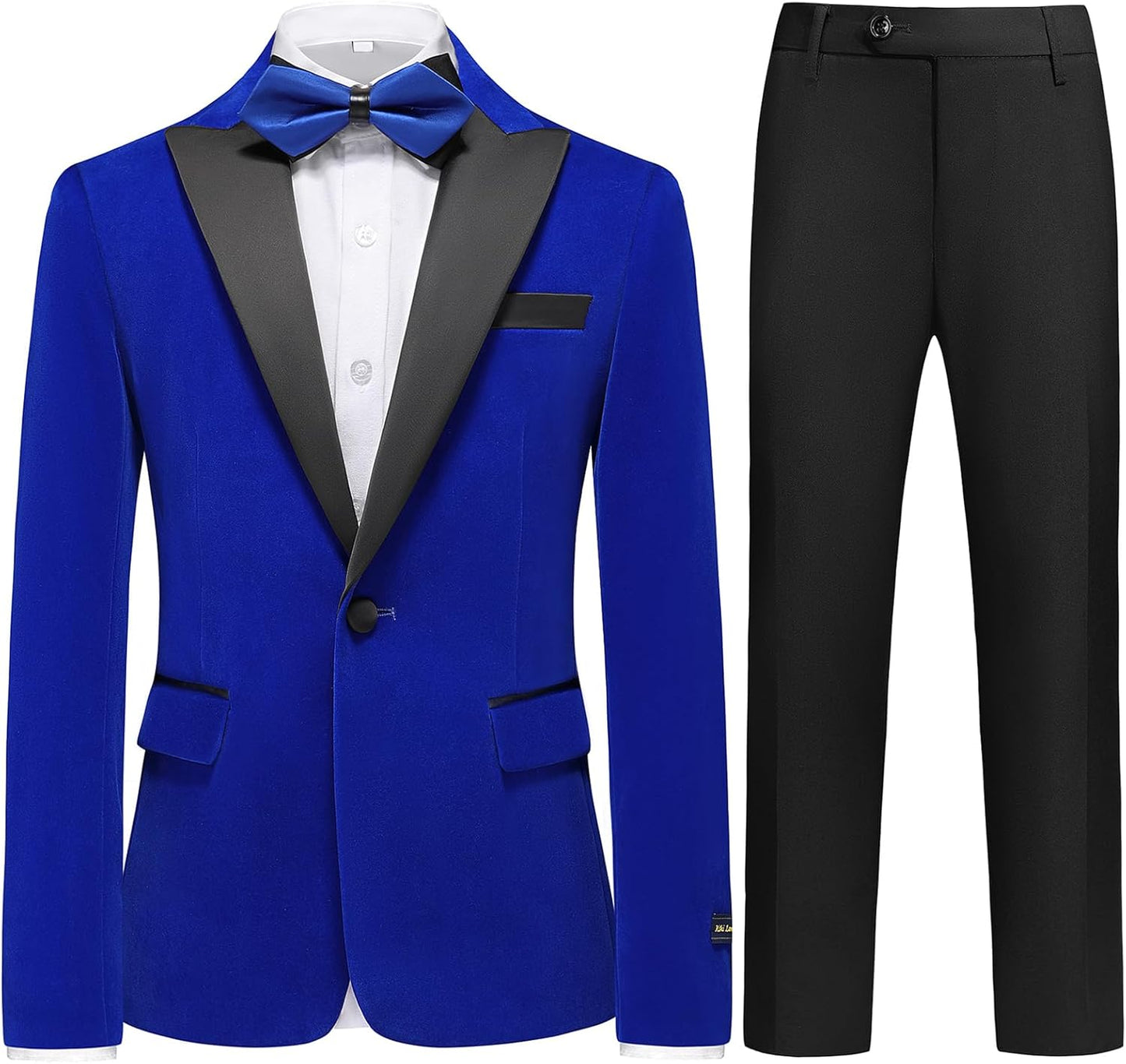 Boys Velvet Tuxedo Suit for Slim Fit Formal Wedding Outfit