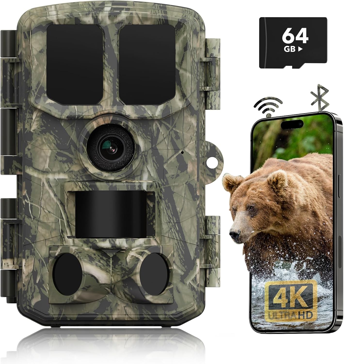 48MP 4K Trail Cam: Fast Trigger, WiFi, App