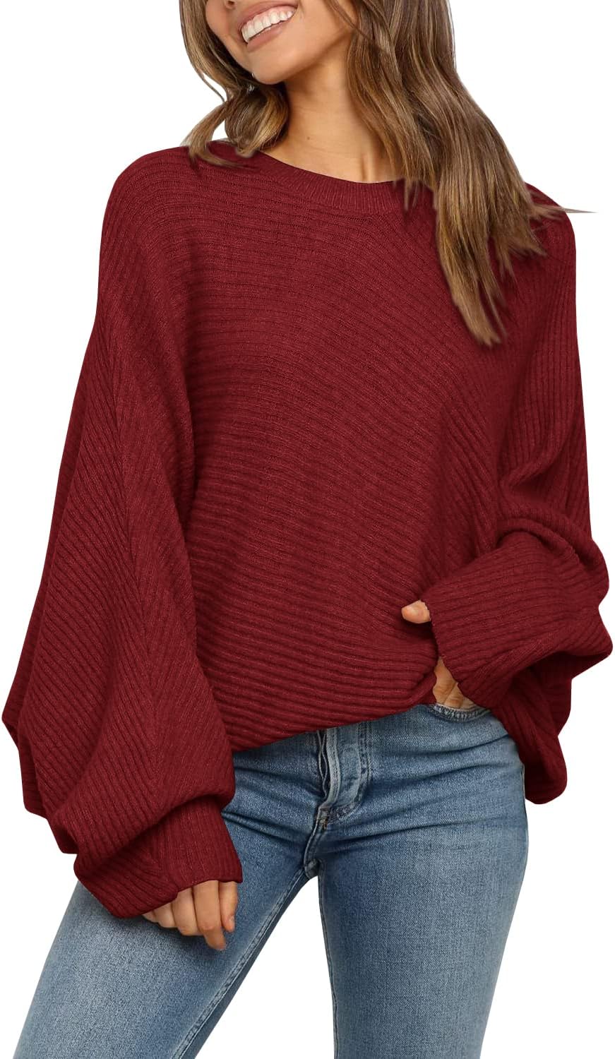 Mafulus Women's Oversized Crewneck Sweater for Casual Style
