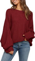 Women Oversized Crewneck Sweater - Soft Slouchy Cable Pullover