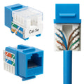 Cat5e Keystone Ethernet Wall Jack 45-Degree Slim Profile - Easy