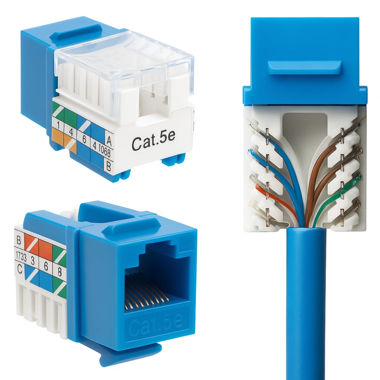 SATMAXIMUM Cat5e Keystone Ethernet Wall Jack for Easy Termination