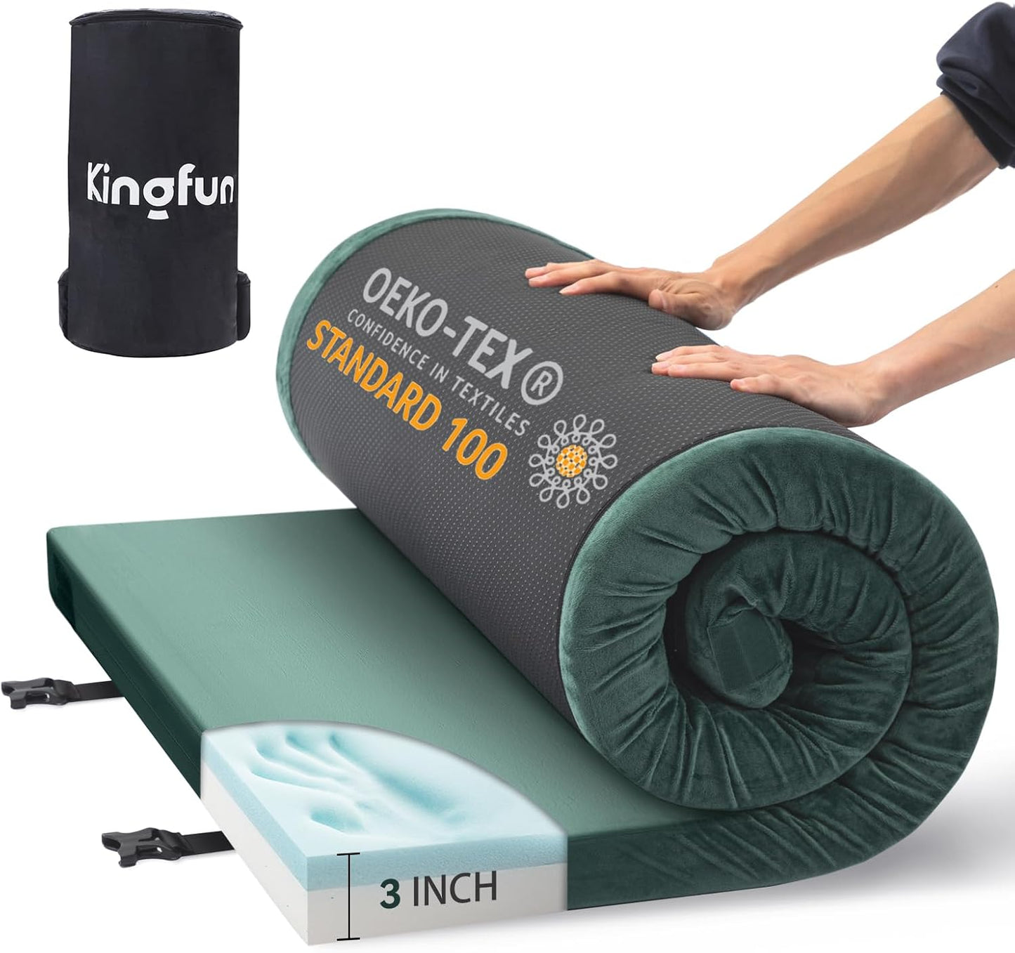 Kingfun Adult Sleeping Pad: Thick & Portable Comfort