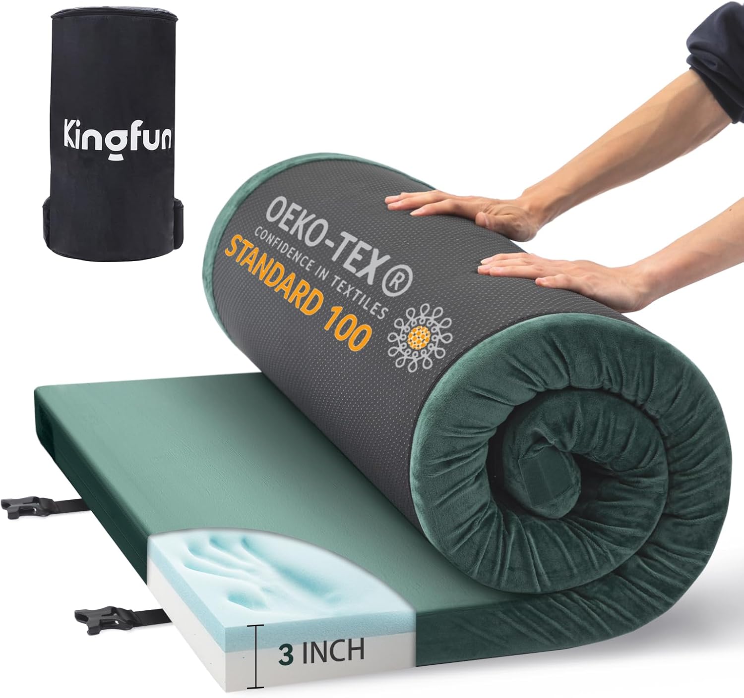 Kingfun Adult Sleeping Pad: Thick & Portable Comfort
