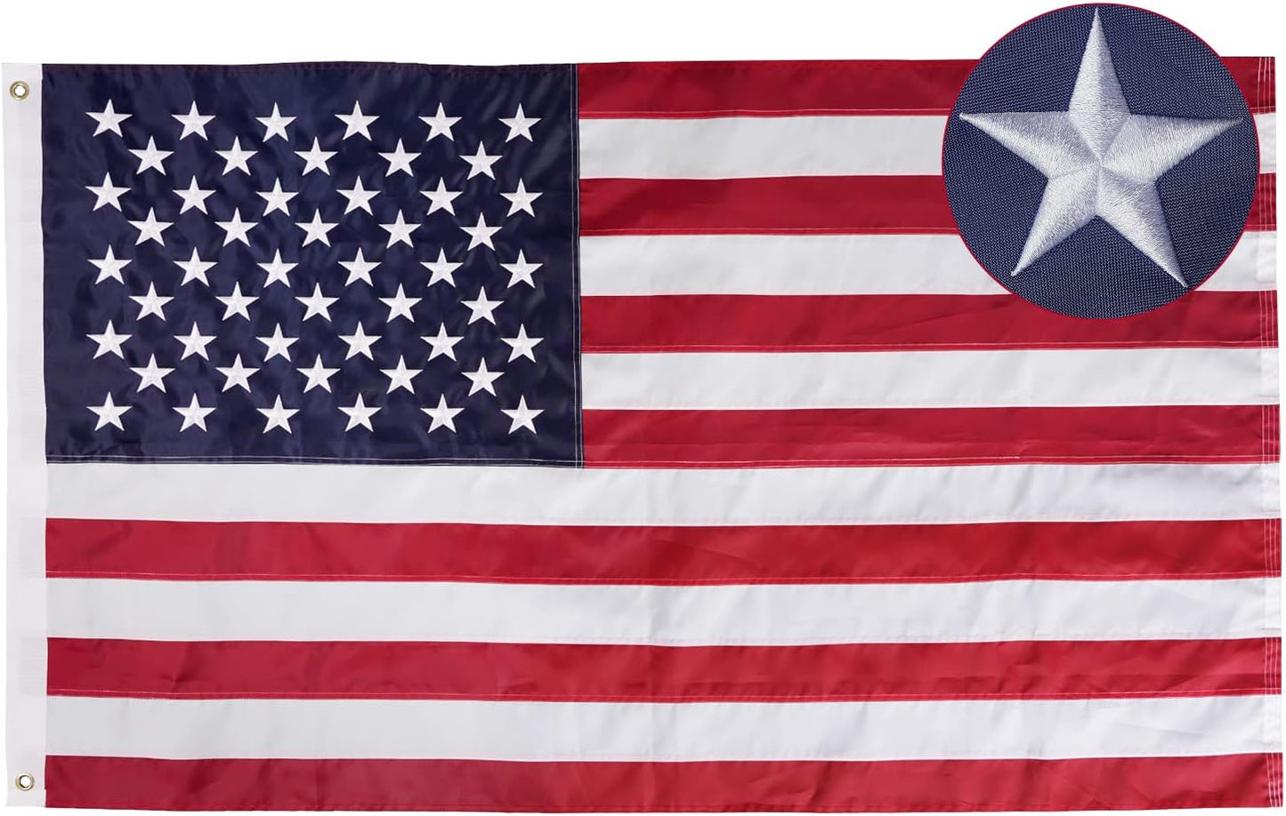 Heavy Duty 5x8 ft American Flag for Outdoor Use with Grommets