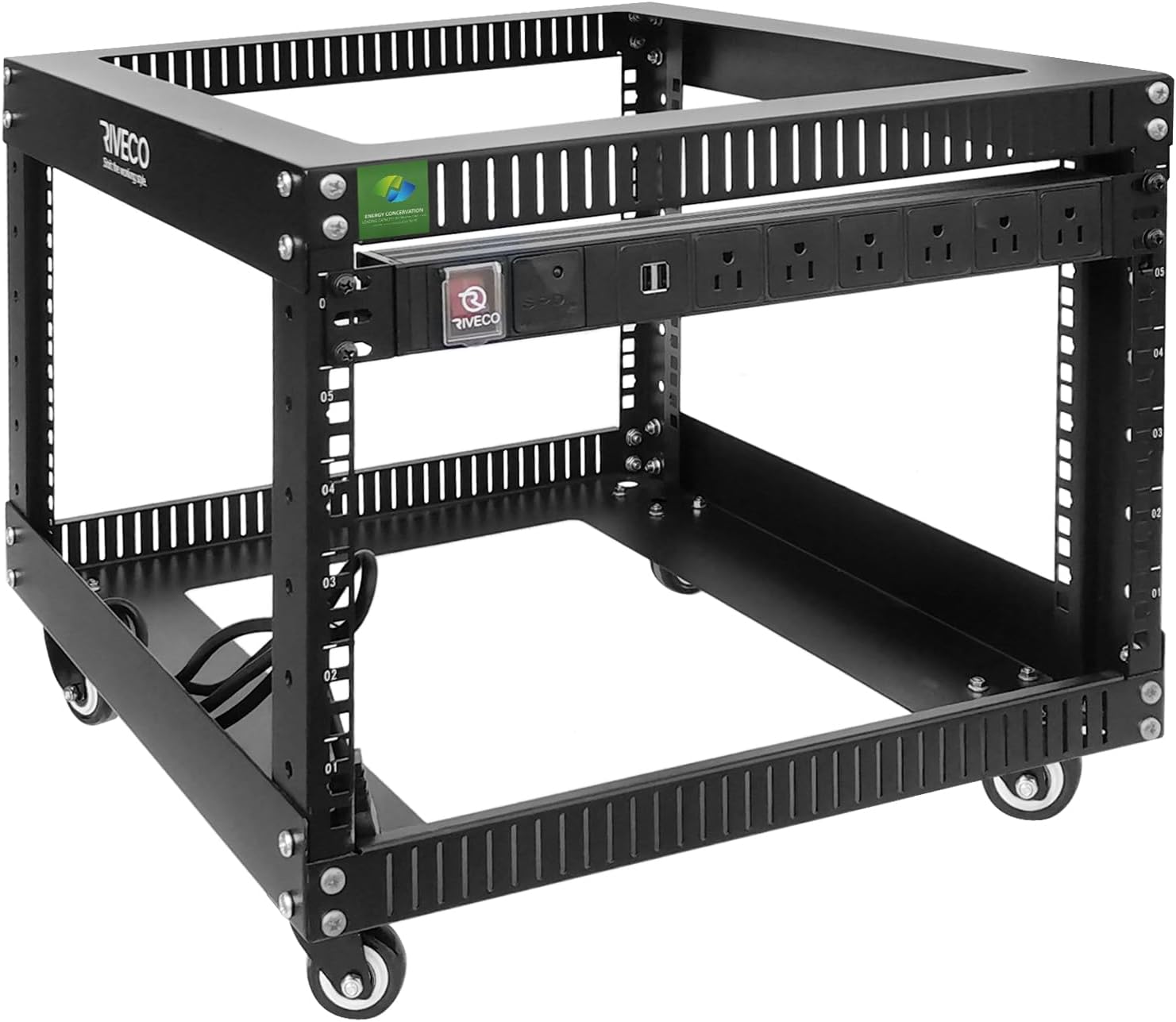 RIVECO 6U Server Rack with Wheels for Networking and AV Gear