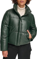 Levi's Women's Vegan Leather Quilted Short Puffer Jacket - Weather Fit