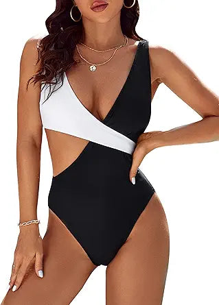 Blooming Jelly Womens One Piece Cutout Swimsuits for Summer Fun
