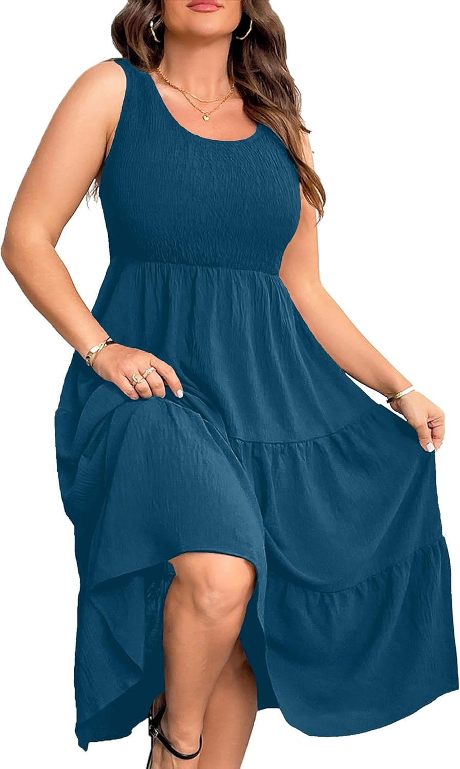 Plus Size Summer Sleeveless Tank Dress for Women 2025