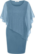 Mesh Cape Overlay Bodycon Knee-Length Dress for Women - Elegant Fit