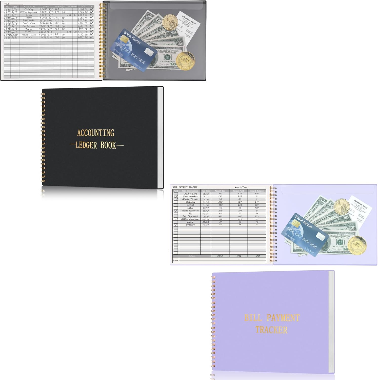 HAUTOCO Small Business Ledger with Bill Tracker