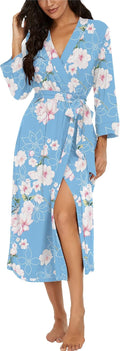 Women Kimono Robes Long Knit Bathrobe - Lightweight Soft Sleepwear 95%