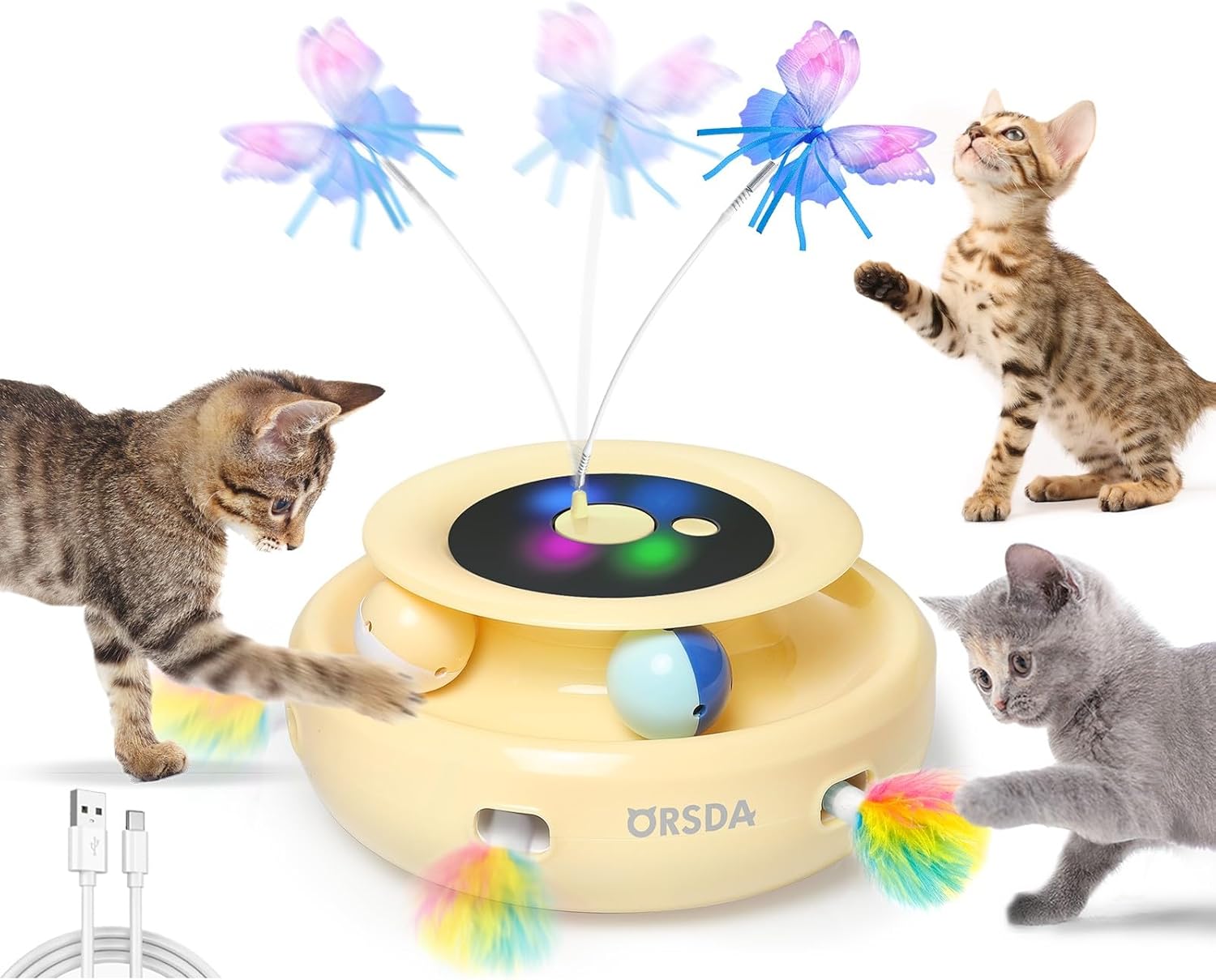 ORSDA 3-in-1 Automatic Interactive Cat Toy for Endless Fun