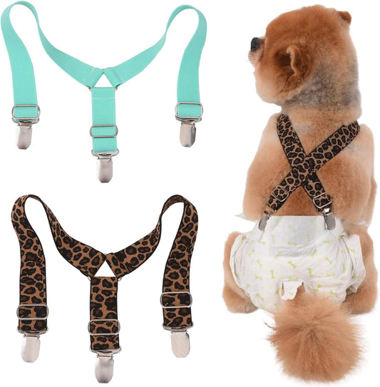 Stay stylish & secure with Dog Diaper Suspenders!
