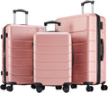 3-Piece Pink Hardside Luggage Set 20/24/28 in - Smooth Spinner Travel