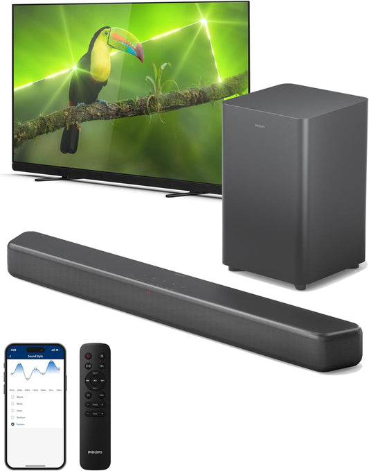 PHILIPS B5309 Soundbar: Immersive DTS Virtual:X Audio - 240W, Deep Bass