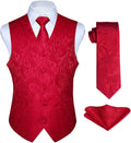 Mens Paisley Vest Tie Set - 3PCS Waistcoat for Suit or Tuxedo
