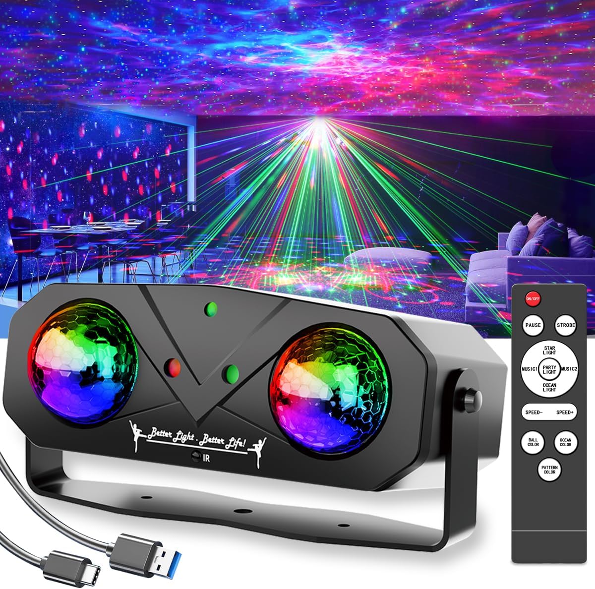 Party Disco Ball Light with Remote Control for Any Occasion