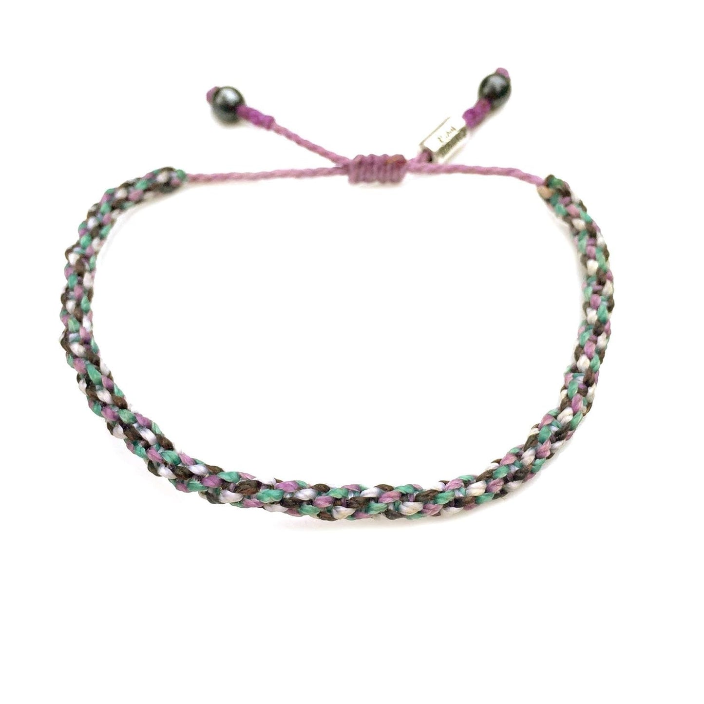 Woven Cord Sailor Rope Bracelet in Violet Purple Aqua White