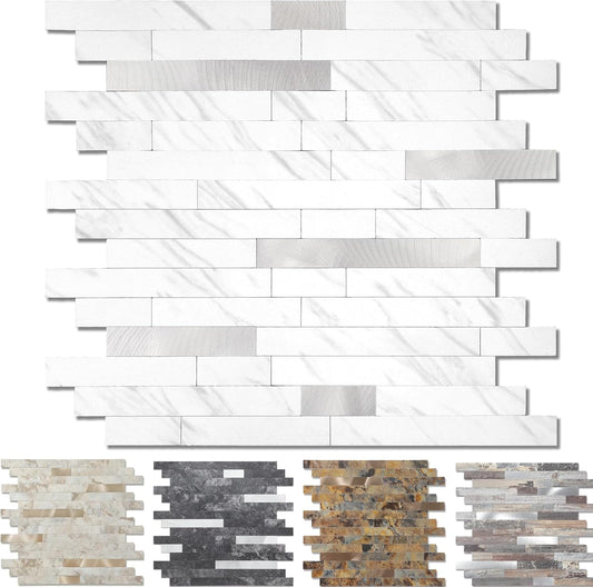 Yipscazo Peel and Stick Stone Metal Tile Backsplash for Home