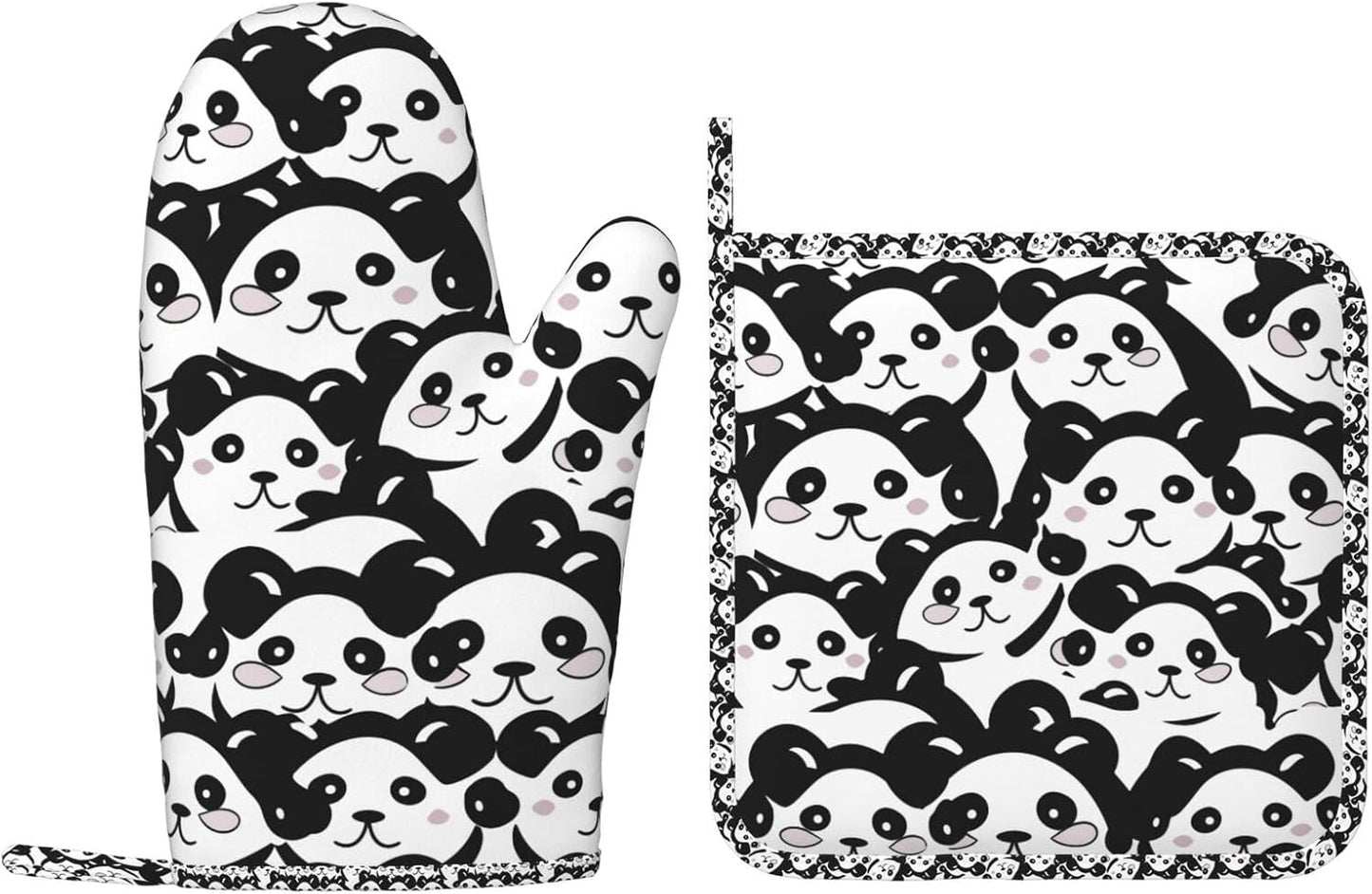 Cute Panda Silicone Oven Mitts - Safe & Stylish Kitchen Essential