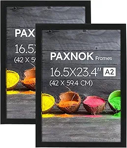 PAXNOK Black A2 Picture Frame Set for Posters 16.5in x 23.4in