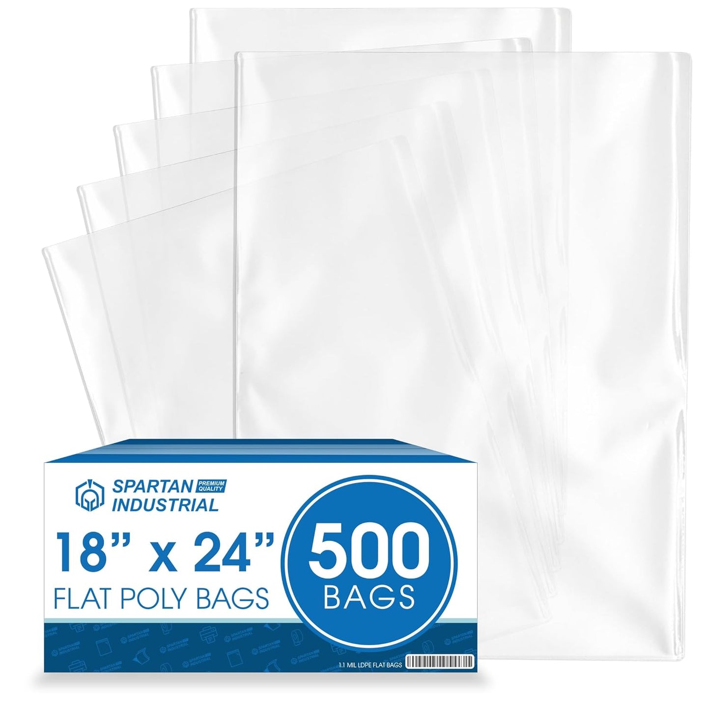 Spartan Industrial 18 X 24 Clear Plastic Poly Bags for Packaging